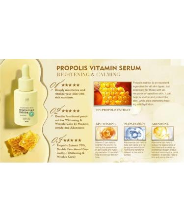 Evita Natural Cosmetics Propolis Vitamin Serum Soothing & Calming Facial Serum Propolis 70% + Vitamin C 12%.1 fl oz. - Buy Online on GoSupps.com
