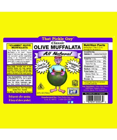 That Pickle Guy New Orleans Style Classic Olive Muffalata Gluten Sugar-Free All Natural Vegan Best with any Deli Rich in Flavor; USA Made 24-oz - Buy Online on GoSupps.com