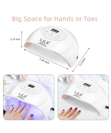 72W UV LED Nail Lamp for Gel Nail Polish - LKE Nail Dryer in White | Nail Art Accessories - Buy Online on GoSupps.com