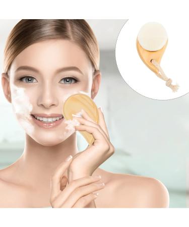 Premium Wooden Face Brush & Massager - Deep Cleansing Scrubber for Makeup Removal & Pore Care | International Shipping Available - Buy Online on GoSupps.com
