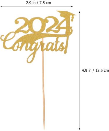 Zerodeko 15pcs 2024 Graduation Cupcake Toppers Glitter Class of 2024 Cupcake Toppers Grad Cap Food Appetizer Cupcake Picks Graduation Party Decorations - Buy Online on GoSupps.com