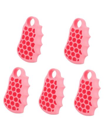 Healeved Massage Tools 5pcs Grip Silica Gel Trainer Pink Fitness Hand Massagers 11.2x6.7cmx5pcs Pinkx5pcs