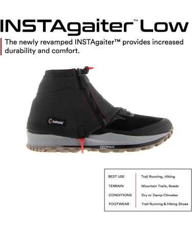 Kahtoola INSTAgaiter Low - Graphite Gaiters for Hiking, Hunting, Trail Running, Mountaineering | Small/Medium - Buy Online on GoSupps.com