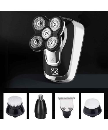 5 in 1 Head Shaver for Men - Electric Razor with LED Display Nose Hair Trimmer Beard Clippers & Facial Cleansing Brush - USB Rechargeable - Buy Online on GoSupps.com