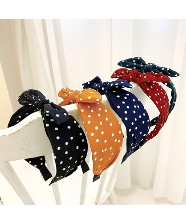 Shop Geyan Vintage Bow Headbands - 2 Pack Red & Black Wide Hair Bands with Dots for Women & Girls - International Shipping Available - Buy Online on GoSupps.com