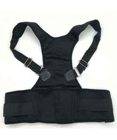 Adjustable Back Posture Male Female Magnetic Support Nylon Elastic Brace Belt Home Office Sport Neck Brace Black M - Buy Online on GoSupps.com