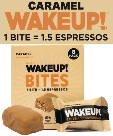 WAKE UP! Caffeinated Caramel Protein Bars - Gluten Free Vegetarian 350mg Caffeine - 8 Pack for Focus & Clarity - Kosher Ingredients - Buy Online on GoSupps.com