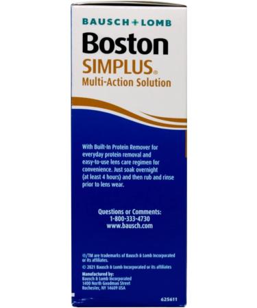 Bausch & Lomb Boston Simplus Multi Action Solution | 3.5 oz | Daily Protein Remover | International Shipping Available - Buy Online on GoSupps.com