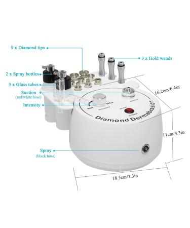 3 in 1 Diamond Microdermabrasion Tools - FAZJEUNE Professional Facial Skin Care Massager for Home Use Blackhead Remover & Anti-Aging Solution - Buy Online on GoSupps.com