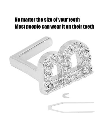 Hip Hop Teeth Grills for Men & Women | Silver B Letter Mouth Accessories | Halloween Dentures Ornaments - Buy Online on GoSupps.com