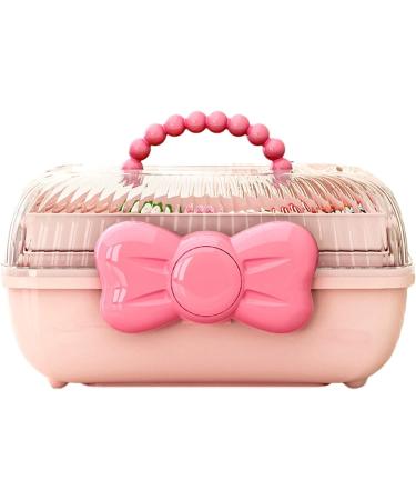 Girl Hair Accessories Organizer - Hair Clip Storage Box | Multipurpose Three-Layer Organizer with Handle for Nail Hair Accessories Sewing Supplies Makeup Art Supply Lvtfco Large Macaron Pink - Buy Online on GoSupps.com