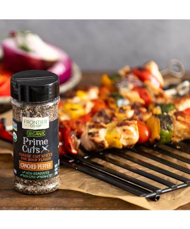 Frontier Co-op Organic Cracked Pepper - Prime Cuts 4.09 oz (116 g) | Certified Organic Spice - Buy Online on GoSupps.com