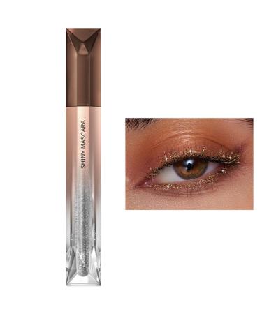 Lunaobrik Glitter mascara for women glitter mascara for eyelashes - Lengthening smudge-proof formula mascara eyelash cosmetics waterproof makeup mascara lift curling makeup for