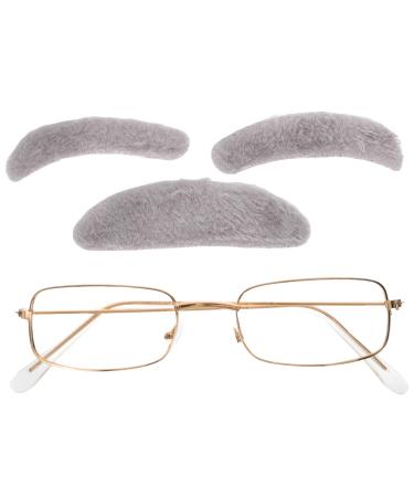 Nolitoy 1 set of costume glasses for costumes of self-adhesive Santa Claus glasses Hallowe costume Bart and mustache old man old man beard costume adults form suite
