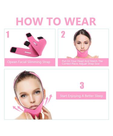 Face Slimming Bandage Belt - Double Chin Skin Strap | Rose Red Face Lift & Contour - Buy Online on GoSupps.com