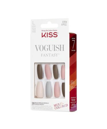 Kiss Voguish Fantasy Collection: Long Gel-Nagel Set with 24 Adhesive Strips Gel Nail Adhesive Manicure Stick & 28 Artificial Nails - International Shipping Available - Buy Online on GoSupps.com