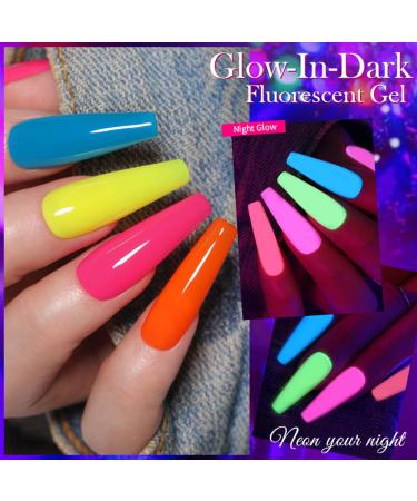 Glow in the Dark Gel Nail Polish Set - Neon Fluorescent Bright Colors with Luminous Effect | 12PCS - Buy Online on GoSupps.com