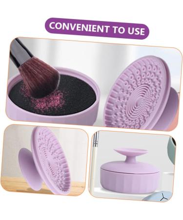 Housoutil Makeup Brush Cleaning Box Makeup Brush Cleaner Silicone Makeup Tool Cleaner Brush Cleaners Brush Cleaning Mat Cleansing Brush Makeup Cleaner for Foldable Dryer Silica Gel 7.9X5.25X4.9CM Violet - Buy Online on GoSupps.com