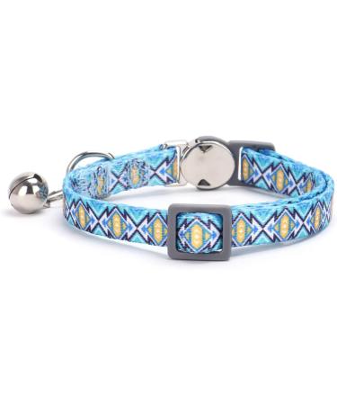 Moonpet Personalized Cat Necklace - Custom Name & Phone Number Safety Closure Bell - Blue Checkered - International Shipping - Buy Online on GoSupps.com