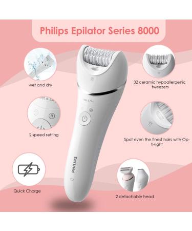 Philips Women's Epilator: Facial Hair Removal, Shaver & Trimmer, Leg Hair Remover - Cordless & Rechargeable - Buy Online on GoSupps.com