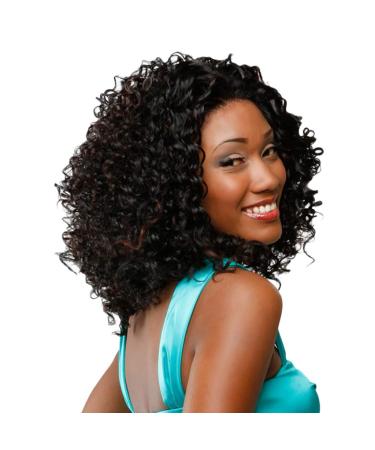Shop Women's Black Afro Curly Long Wavy Synthetic Wig - Perfect for Cosplay & Anime | 80s Style Brazilian Hair - Buy Online on GoSupps.com