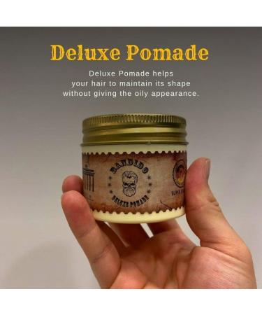 Bandido Deluxe Pomade - Cire coiffante pour homme - 125 ml - Tenue forte - base d'eau - Beau parfum - Brillance - Wet Look Designs - Buy Online on GoSupps.com