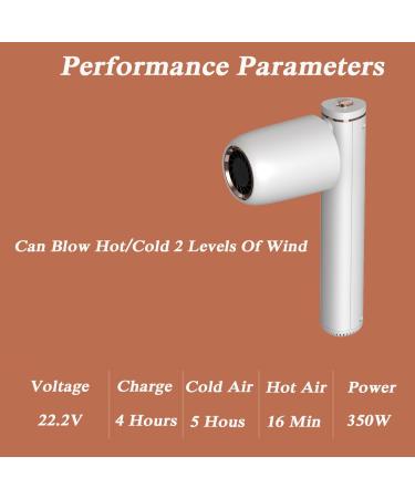 N/A Cordless Hair Dryers Portable Travel Hair Dryer Low Noise Home Blow Dryer w/15600mAh Built-in Battery Removable Air Vent for Women Kids Pet Outdoor Camping Beach White - Buy Online on GoSupps.com