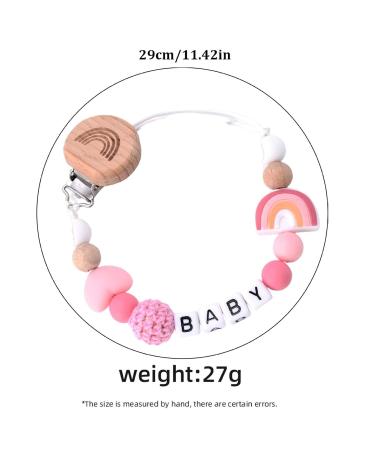 Buy Cute Baby Dummy Clip - Soft Silicone Pacifier Holder Chain in Pink | Perfect Baby Gifts - International Shipping Available - Buy Online on GoSupps.com