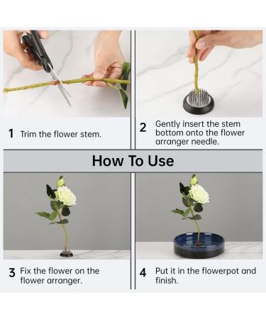 Justdolife Flower Frog Vase - Ceramic Ikebana Vase Kit for DIY Arrangements - Blue Floral Pin Holder - Buy Online on GoSupps.com