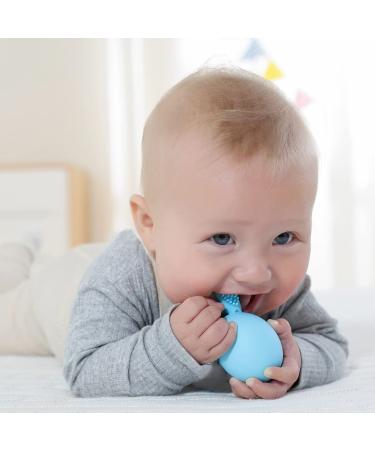Bunny Eggy Teether Baby Teething Toy - Rabbit Egg Rattle for Teething Pain Relief - Gray - Buy Online on GoSupps.com