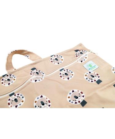 Flower hanging diaper bag XL with zipper (Cozy Lion)