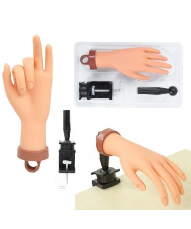 Practice Hand for Acrylic Nails Practice Hand Mannequin Hands for Nails Practice Nail Art Hand Nail Training Hand Fake Hand to Practice Fake Nails Practice Hands with Clamp Holder(Nude Hand) Nude Hand-Kit