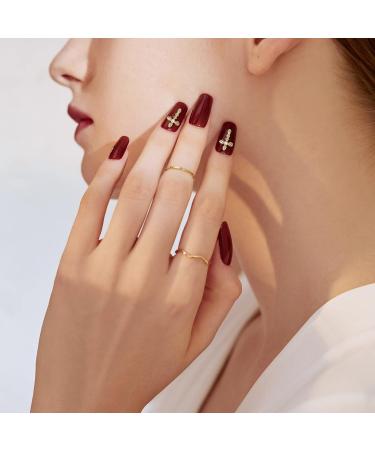 Kryzalite 30-Piece 3D Cross Nail Art Set - Gold & Silver Sparkle with Diamonds for Women's DIY Jewelry & Crafts - Buy Online on GoSupps.com