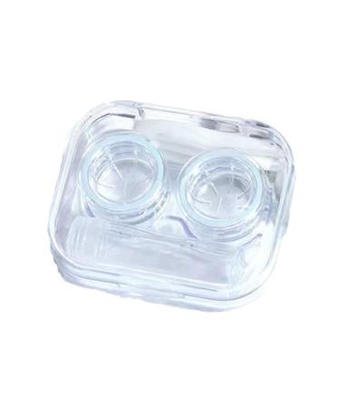 Quaeetyu portable lens container contact lens container travel set transparent contact lens storage organizer case box with tweezers suitable as a gift for women at home dormitory blue