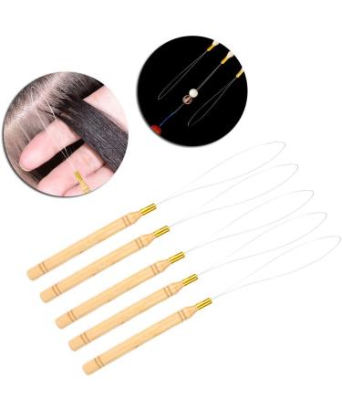 Anggrek 5pcs Crochet Braid Needle Set - Hair Extensions Loop Tool & Wooden Threader for Easy Braiding - Buy Online on GoSupps.com