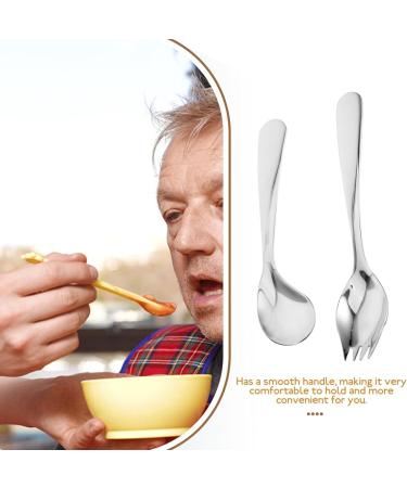 Feeding tableware Utensil Angled Spoon and Fork Self Eating Feeding Assists Tableware Disabled Auxiliary Fork Training Aids for Elderly Patients - Buy Online on GoSupps.com