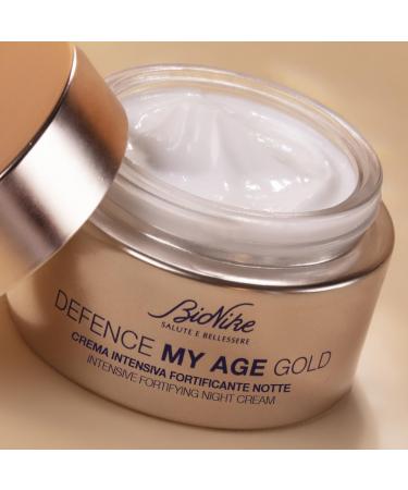 Bionike Defence My Age Gold Intensive Facial Cream Nipple Strengthening Anti-Ageing Repairs Strengthens & Repolps Mature Pelli Dona Hydration & Elasticity to Skin 50 ml - Buy Online on GoSupps.com