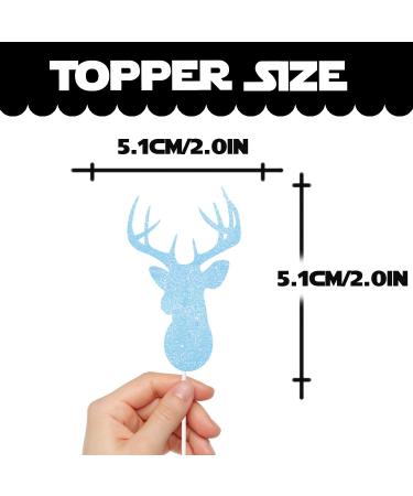 18pcs Glitter Cupcake Topper Doe or Buck Gender Reveal Theme Decor Supplies Boys Girls Happy Birthday Party Decorations - Buy Online on GoSupps.com