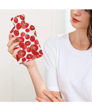 Red Tomato Hot Water Bottle with Plush Cover - Hand Warmer for Adults & Children (26.5x15.3cm) | International Shipping Available - Buy Online on GoSupps.com