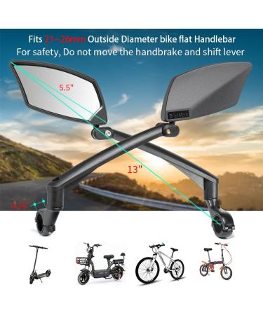 BriskMore Handlebar Bike Mirror - Scratch Resistant Glass Lens - Adjustable & Rotatable Rearview Bicycle Mirror - Silver Lens - Left Side - Buy Online on GoSupps.com