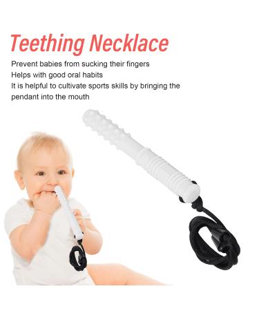 Baby Chew Necklace - Sensory & Gum Massage Multipurpose Biting 5 Pack for Babies (White) | Safe & Durable Teething Relief - Buy Online on GoSupps.com