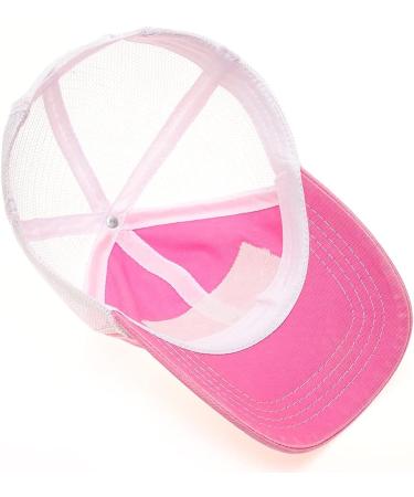 MIRMARU Women's Distressed Vintage Baseball Cap - Salty Hot Pink - Buy Online on GoSupps.com