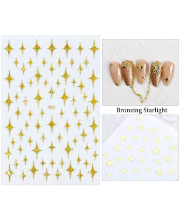 6 Sheets Self-Adhesive Stars Nail Art Stickers - Holographic Laser Design Decals for Women and Girls - DIY 3D Nail Art Decoration Supplies - Buy Online on GoSupps.com