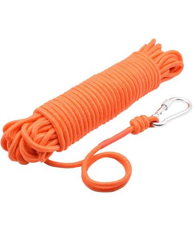 Magnet Fishing Rope with Hooks | Orange Nylon High Strength Cord | 65 Ft, 6mm Diameter - Buy Online on GoSupps.com