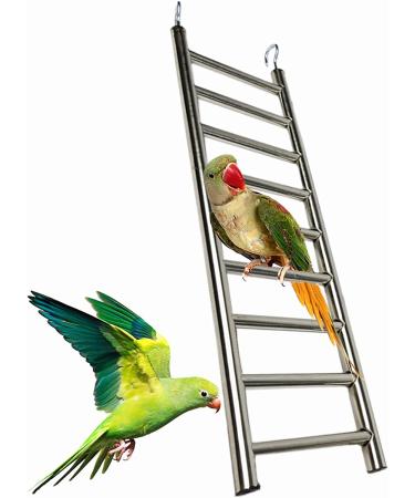 GEKMOR 9-Step Stainless Steel Parrot Ladder for Bird Cages - Rustproof, Nonskid, Portable & Durable - Buy Online on GoSupps.com
