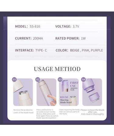 Rasoir lectrique pour Femmes | Tondeuse Corporelle Imperm able - Tondeuse Maillot Double T te pilation Jambes Visage Aisselles Violet - Buy Online on GoSupps.com
