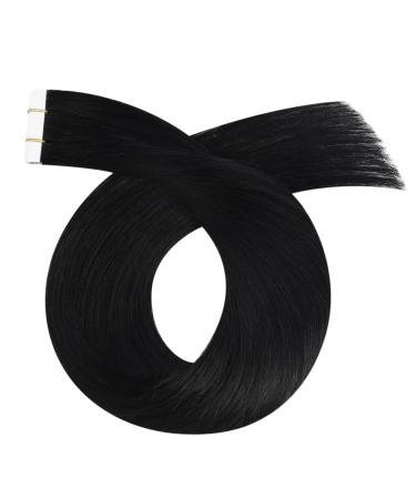 Moresoo Virgin Tape-In Extensions | Real Hair Remy Tapes | Invisible Adhesive Extensions | 5 Pieces 55 cm #1 - Buy Online on GoSupps.com