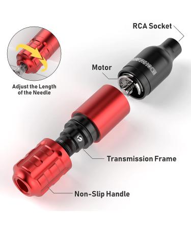 Wormhole Tattoo Machine Kit with 10 Inks, 20 Cartridge Needles & Power Supply - For Tattoo Artists and Beginners | WTK141 - Buy Online on GoSupps.com