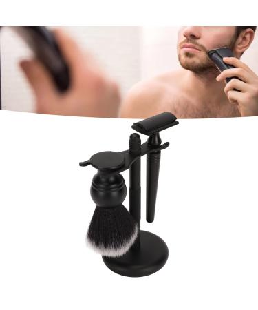 Wooden beard rasier brush (art hair) and black professionally designed brrnoo shaving brush set for men's shaving with rack razor rasi scare rasi brush