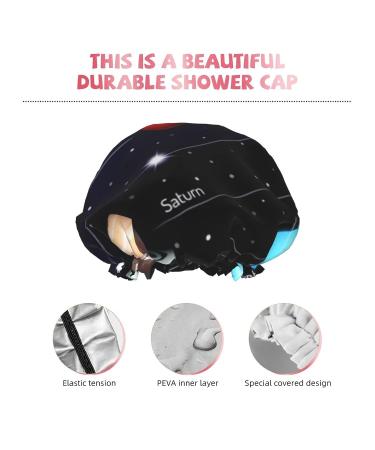 Outer Space Solar System Printed Shower Cap | Waterproof Reusable Bath Cap for Women, Men, Boys, and Girls | Spa Salon Essential - Buy Online on GoSupps.com